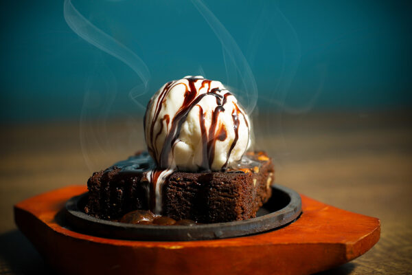 sizzling With Ice cream topping